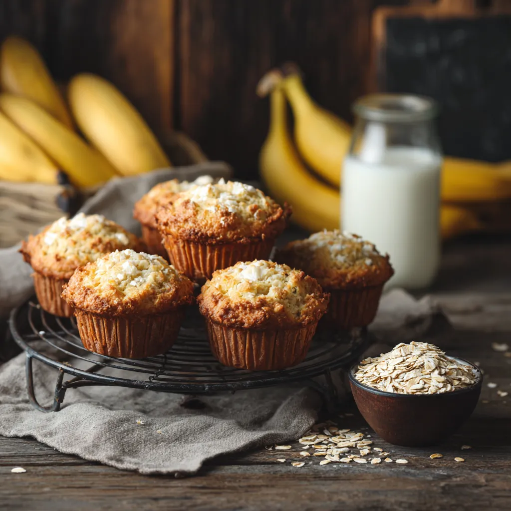 banana cottage cheese muffins cooling on table