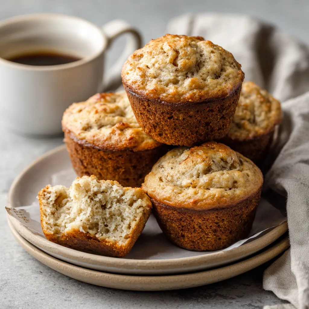 banana cottage cheese muffins served with coffee