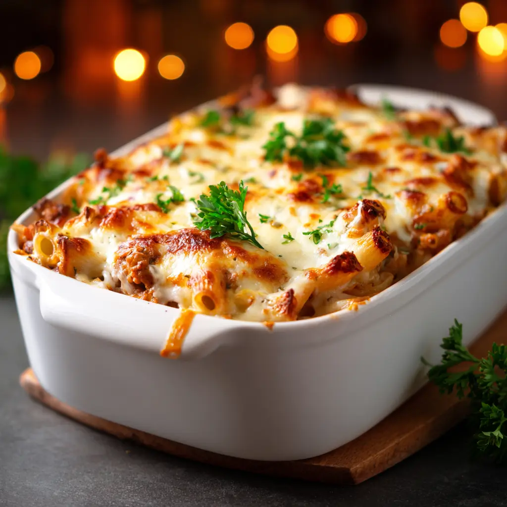 meal prepped baked ziti recipe