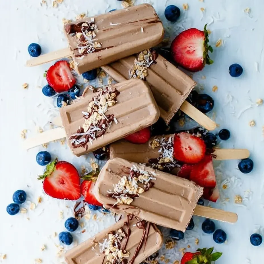 chocolate-protein-popsicles-with-fruit-and-granola-toppings